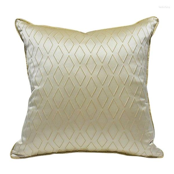 Travesseiro Khaki Almofadas Geométricas Jacquard Caso 45x45 Capa Decorativa Para Sofá Moderno Decorações de Casa