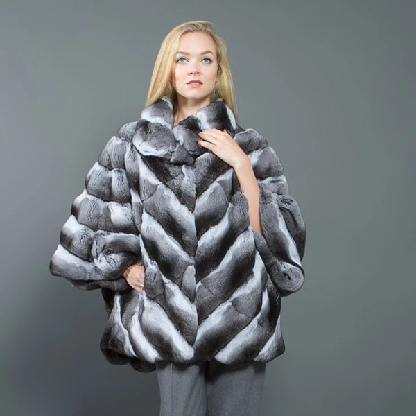 Pelliccia da donna finta deliziosa pelliccia di coniglio Rex Cappotto invernale da donna Moda colore cincillà Giacca tipo pipistrello Cappotto 231114