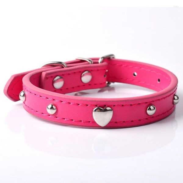 Hundehalsbänder Haustier-Welpenhalsband Rosa Farbe Katzenhalskette Bling Herz Nietenriemen Für Chihuahua Kleine Hunde Rot Lila Schwarz