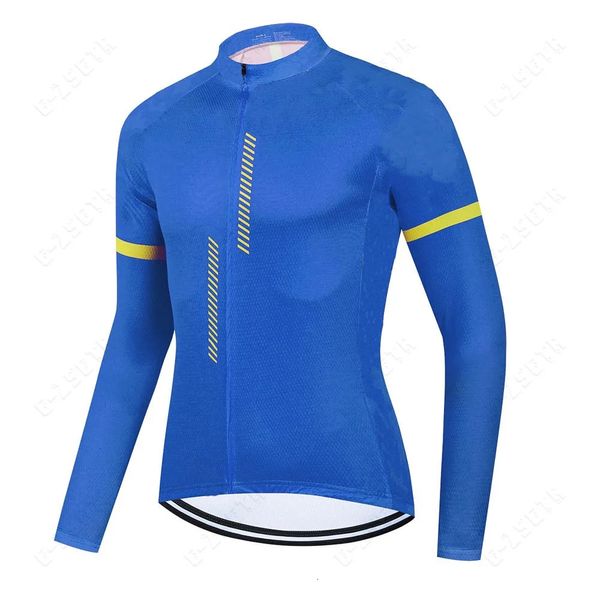 Camicie da ciclismo Top Maglia da uomo Blu Manica lunga Abbigliamento da bicicletta Maglia da squadra professionale Abbigliamento da mountain bike Abbigliamento da ciclismo autunnale 231115