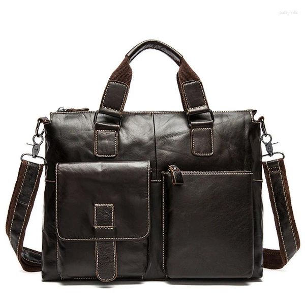 Портфели из натуральной кожи, мужской портфель, деловая сумка, черная мужская офисная работа, сумки для ноутбука, мужской дорожный портфель, портфель Bostanten