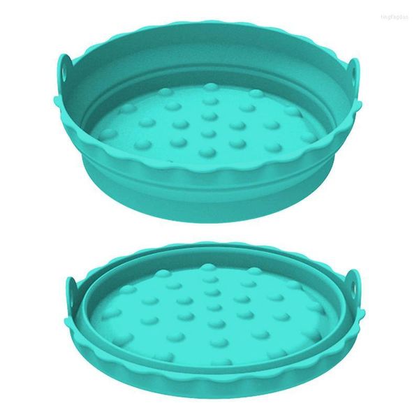 Bakeware Tools Air Fryer Silicone Pot Round reutilizável cozinha cozinha forro de alimentos a vapor para microondas forno