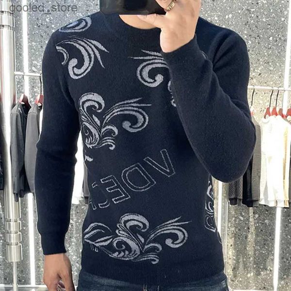 Männer Pullover Hohe Qualität Luxus Brief Jacquard männer Pullover Koreanische Männer Mode Social Club Pullover Pullover Blusa Masculina Q231115