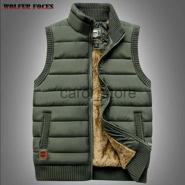 Cappotto da uomo in giù inverno per uomo giubbotto senza maniche a caccia di golf da golf da golf abbigliamento da pesca da pesca da pesca da campeggio tattico mesh militare zip j231115