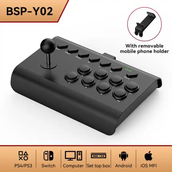 Y02 Arcade Big Rocker PS4 Компьютер Android iOS Универсальный классический аркадный боевой беспроводной игровой контроллер Bluetooth