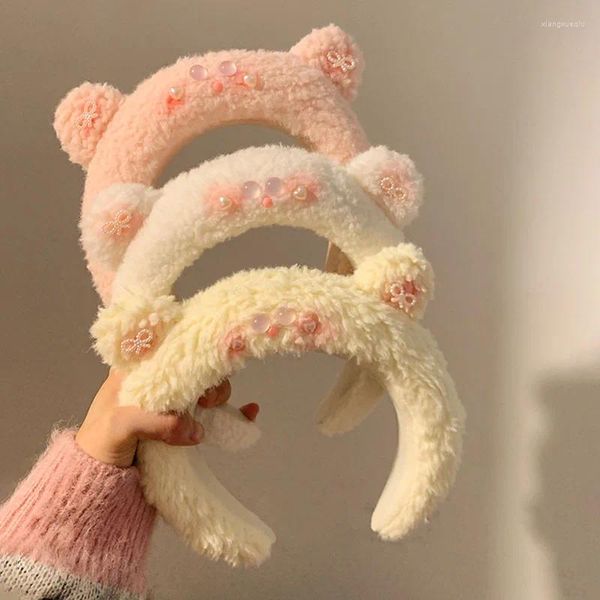 Accessori per capelli 2023 Fascia per capelli con orecchie da orso adorabili e carine Vesti e gioca Peluche invernale per animali alla moda per donne e ragazze