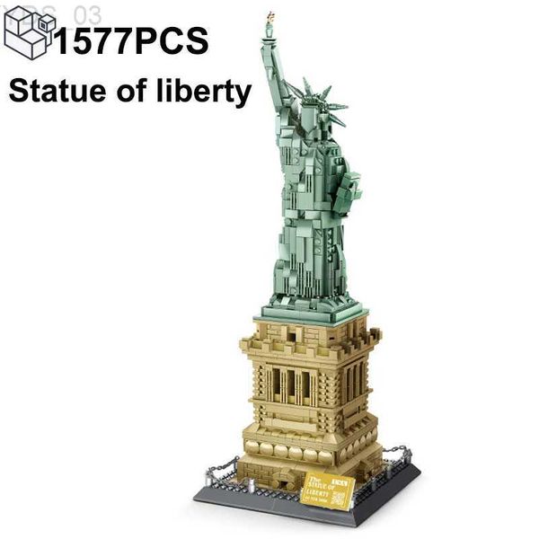 Blocks 1577PCS Statue Of Liberty Of US Building Blocks World Famous Architecture Bricks City Street View Toys Christmas Gifts For Kidszln2301115