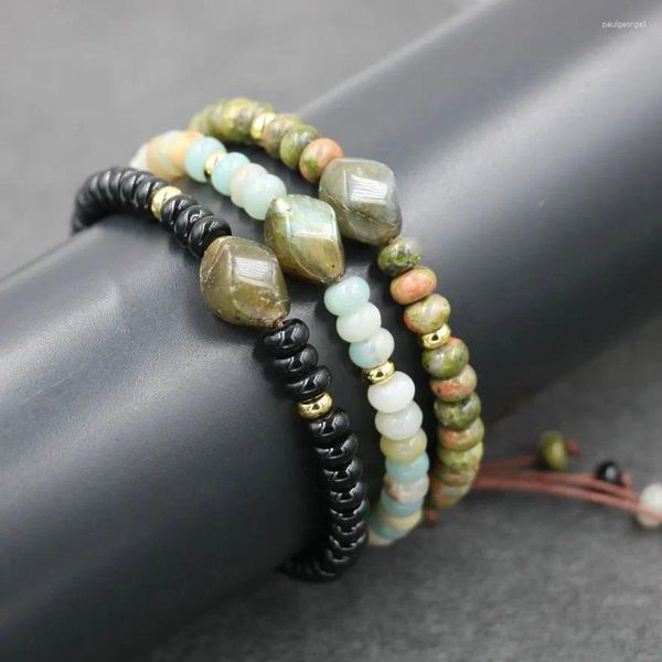 Charme Armbänder Perlen Armband Männer Naturstein Abacus Geflecht Seil Einstellbare Chakra Für Frauen Schmuck