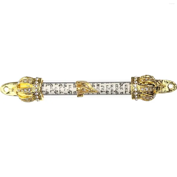 Cortina de metal mezuzah coroa de rolagem porta judaica mezuza lado placa religiosa clássico israel judaica presente casa