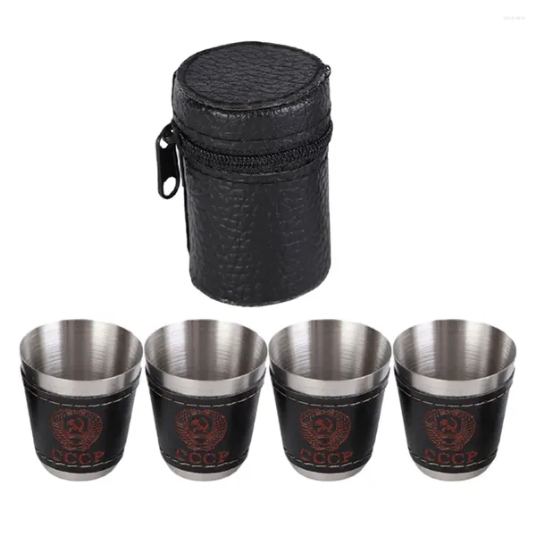 Bicchieri da vino Tazza S Tazze in acciaio inossidabile Metalmug Bere caffè Campingliquor Tè Viaggio Espresso Calice Birra Vaso Whisky