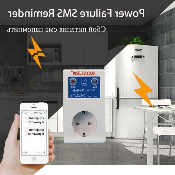 Freeshipping16A GSM Controlador de temperatura Tomada Desligado Alarme Casa Interruptor de relé inteligente Tomada SMS inteligente Controle remoto Portão Op Ojib