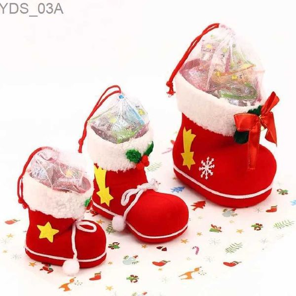 Decorações de Natal 1Pc Botas de Doces de Natal para Crianças Favores Casa Festa de Natal Noel Decoração de Presente de Ano Novo Botas de Doces Enfeites de Suspensão de Árvore de Natal YQ231115