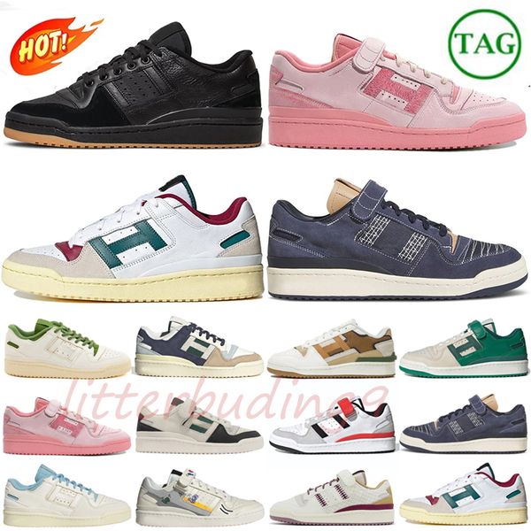 Bad Bunny Shoes Forum 84 Scarpe da corsa Uomo Donna Scarpe da ginnastica Bianco Blu reale Crema Giallo Crema Giallo Sashiko Bianco Legacy Teal uomo donna