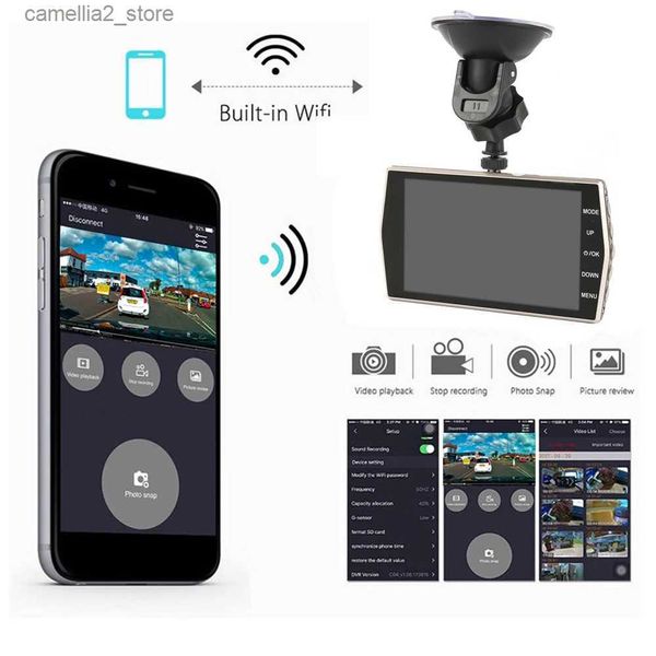 Auto DVR Full HD 1080P WiFi GPS Dash Cam Rückansicht Kamera Video Recorder Nachtsicht Auto Black Box Dashcam parkplatz Monitor Q231115