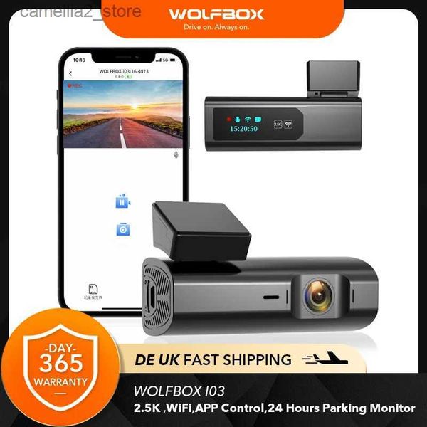Araba DVRS Wolfbox 2.5K Dash Cam Wifi Araba DVR I03 Araba Kamera Ön 24H Park Park İzleme Dashcam Döngü Kayıt Gece Görme Kaydedici Q231115
