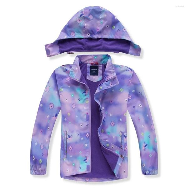 Jaquetas Primavera Outono Crianças Outerwear Esporte Moda Crianças Gradiente Double-Deck Polar Fleece Impermeável À Prova de Vento