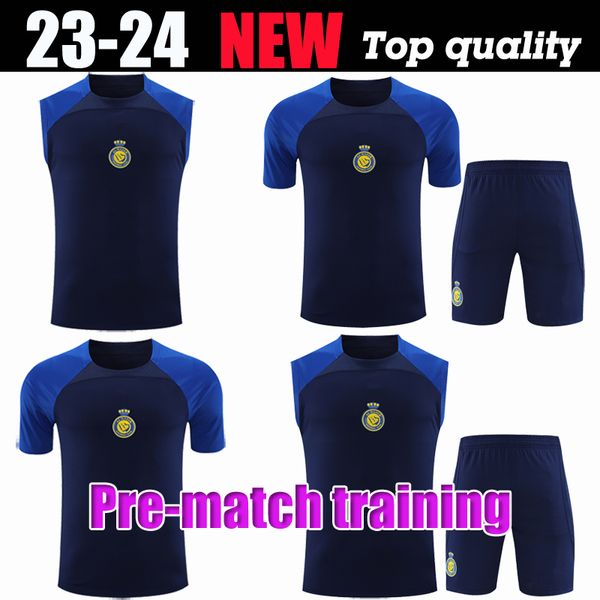 pré-jogo 23 24 Al Nassr FC camisa de futebol Ronaldo 2023 2024 Home amarelo fora 23/24 CR7 Gonzalo Martinez Talisca mulheres FÃS treinamento masculino kit infantil