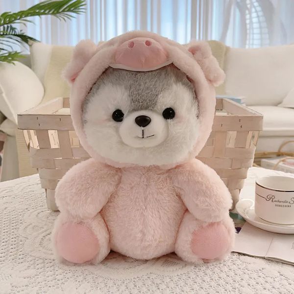 Bambole di peluche 20 cm Kawaii Cane Anime Cosplay Dinosauro Maiale Kaola Husky Bambola Giocattolo Farcito Morbido Animale Creativo Cuscino Giocattoli per Bambini 231115