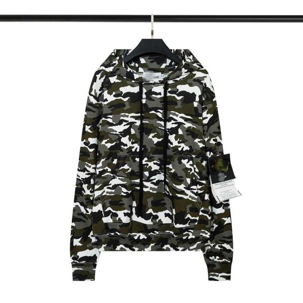 Stone Herbst und Winter New Camo Hoodie Pullover Loose Relaxed Fashion Unisex Sweater Island