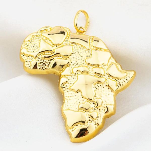 Colares pendentes Mapa da África Vintage Hip Hop One Piece Man Gold Pingents para mulheres unissex jóias