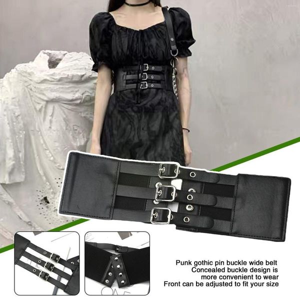 Kemerler 2023 Harajuku lolita korse punk goth retro dış kemer serin dişi geniş aşınma bel elbise sargısı moda mühür k6k4