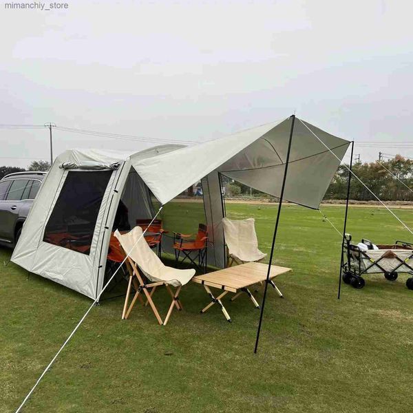 Tende e rifugi Tenda da campeggio esterna per auto Tenda posteriore Estensione impermeabile Tenda da campeggio Riparo da campeggio Tenda per bagagliaio per auto per Tour Barbecue Picnic Q231115