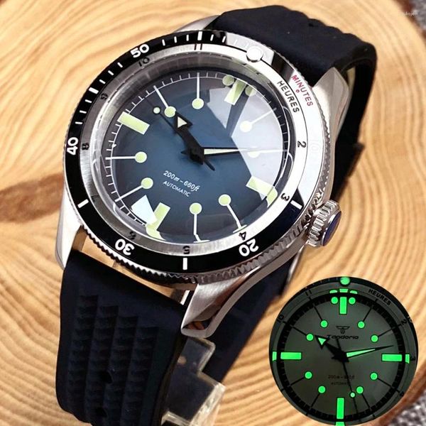 Orologi da polso da uomo Orologio meccanico automatico NH35 PT5000 40mm Luxury Sport Casual 200BAR Orologi subacquei Sapphire Green Lume Reloj Hombre