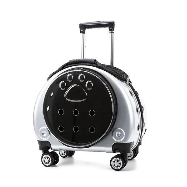 Cão pet trolley saco de viagem gato respirável mochila portátil transporte para cães grande espaço 231114