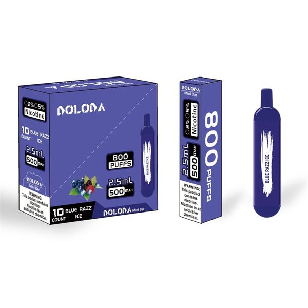 Orijinal Doloda 800 Puffs Mini Bar Tek Kullanımlık Vapes E Sigara 2,5ML POD PODE PREFLED FREFLEE FAKESİ