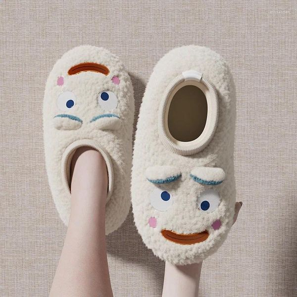 Pantofole peluche caldo design adorabile per la casa cotone antiscivolo donna 2023 stivali invernali per la casa scarpe da coppia per il tempo libero