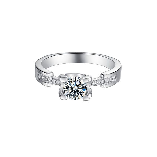 Anéis de anel para mulheres anel de noivado anel de amor anel de luxo anel de casamento anel de luxo 925 anel de moissanite de prata M04G 5A com caixa de presente Anel de prata jóias fábrica atacado