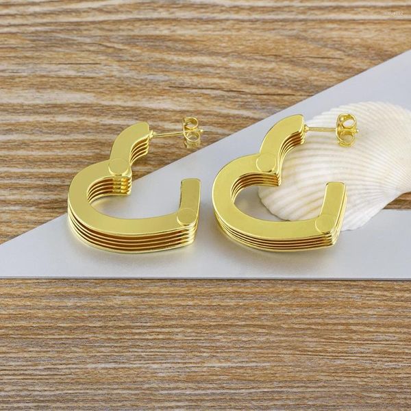 Orecchini pendenti AIBEF Design classico a cuore di alta qualità Elegante rame Cubic Zirconia Accessori di colore oro e argento Regalo per le donne