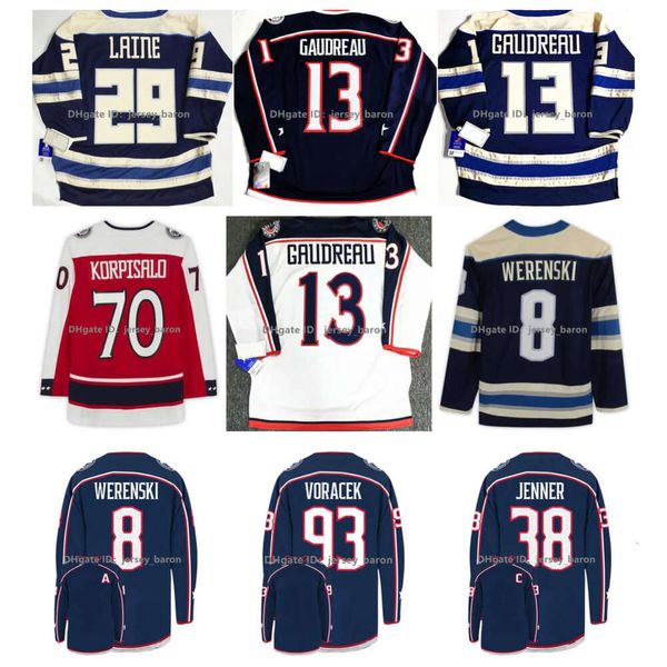 SL Johnny Gaudreau Hockey Jersey Blue Jackets Бун Дженнер Зак Веренски Патрик Лейн Рик Нэш Шон Курли Иван Проворов Кент Джонсон Джек