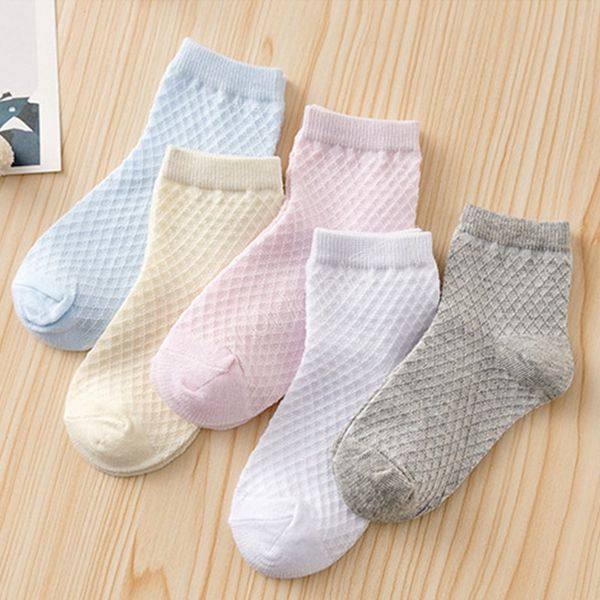 1-3 Jahre Atmungsaktive Netzsocken für Kinder, Frühling, Sommer, einfarbig, Säugling, Jungen, Mädchen, mittlere Röhrensocken, Baumwolle, Kinder, dünne Socken