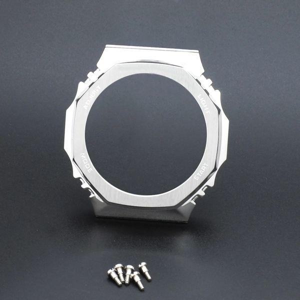 Bandas de relógio GA2100 Metal Rubber Watch Strap GA2110 Watchband Bezel para GA-2100 316L Aço Inoxidável Fluororubber Belt 231115