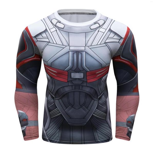 Men's T Shirts Compression Printing Muscular Tops Male Rash Guard MMA Sportswear Gym Tracksuit Bicycle Long Sleeve Workout T-Shirts For Men