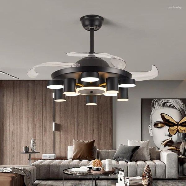 Led Deckenventilator Pendelleuchte Licht Kronleuchter Kunst unsichtbar Haushalt Wohnzimmer Esszimmer Schlafzimmer modern minimalistisch großer Wind