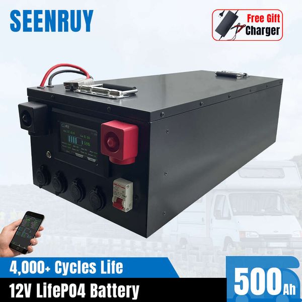 12V 500AH LIFEPO4 Dahili BMS Şarj Edilebilir 6kWh Piller UPS RV Arabalar Tekneleri Motosiklet Araçları Güneş Enerjisi Depolama