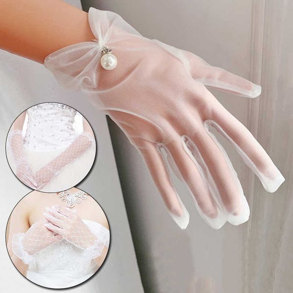 Другие модные аксессуары 1PAIR HOME свадебные свадебные перчатки для рук белые полупрозрачные перлочные женские перчатки летние солнце.