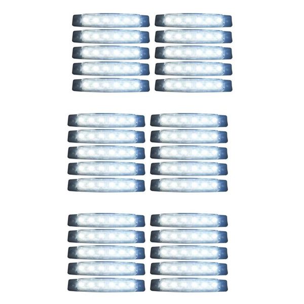 Кусочки лампочки 24 В хвост 6 SMD Светодиодные индикаторы индикаторы задней лампы белый свет для автобусов/грузовиков/прицепов/грузовиков Ma565led