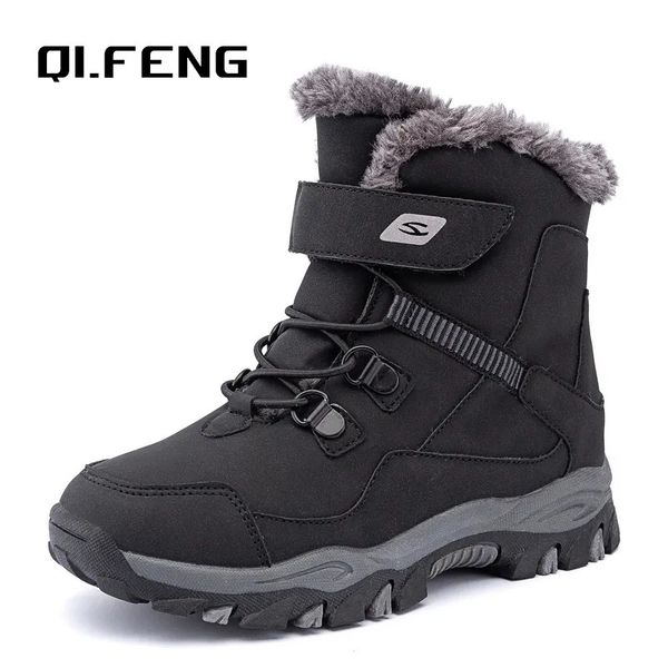 Stiefel Winter Kinder Schnee Warme Stiefel Pelz Schuhe Jungen Sneaker Gummi Wanderschuh Mode Kinder Schuhe Wasserdichte Leder Stiefel Kinder 231114