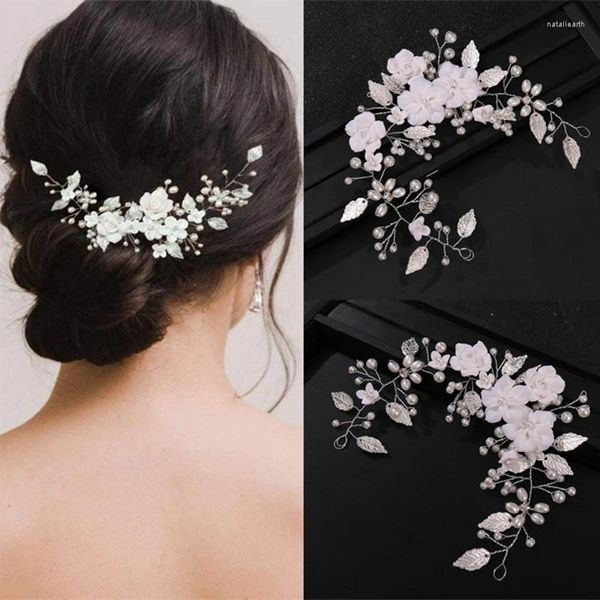 Grampos de cabelo casamento cristal flor folha pérola bandana hairband tiaras para mulheres noiva festa acessórios nupcial jóias presente