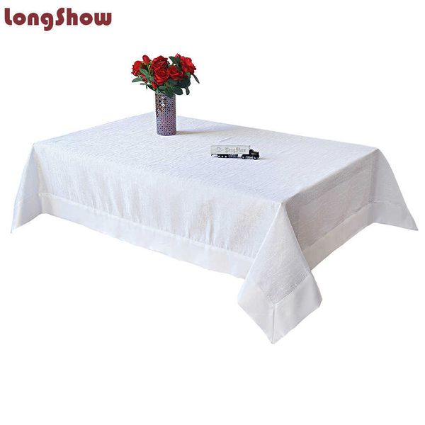 Taça de mesa para casa Decorativa de retalhos de retalhos de cor branca cor grande 3-5 metros Toleta de mesa Modern jacquard ponto capa para mesa de café w0414