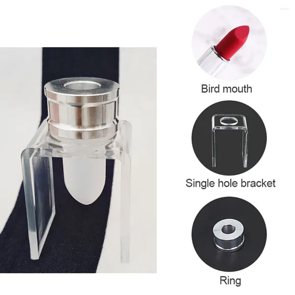Aufbewahrungsflaschen 3-teiliges Set DIY 12,1 mm einfacher Lippenstift-Füllschlauch Birdmouth Silikonform Aluminiumring Einzellochhalterung Werkzeug S