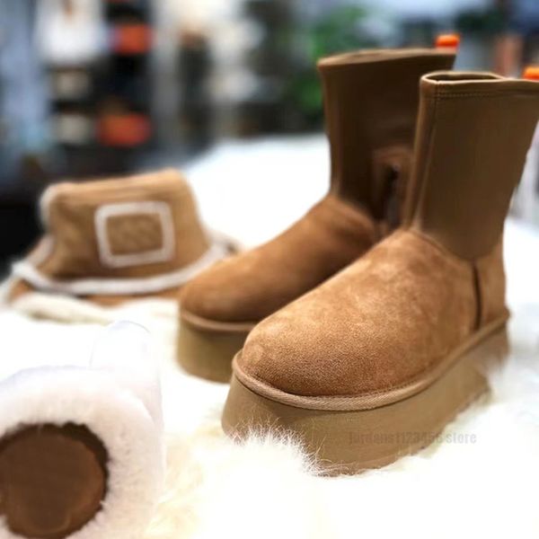 W clássico dipper botas de neve para mulheres inverno novas botas finas elásticas com moda versátil zíperes laterais sapatos de algodão grosso de pelúcia