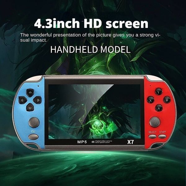 Taşınabilir Oyun Oyuncuları X7 Handheld Game Console 4.3 inç HD Ekran Taşınabilir Sesli Video Oyuncu Klasik Oyun Ücretsiz Oyunlar 231114