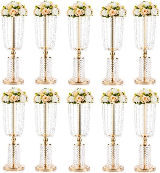 OUTRAS PARTE DE EVENTO DE EVENTO 12PCS Acrílico Crystal Wedding Rota da tabela de chumbo Flor Stand Candlestick Centerpipe Decoration 2622 230414