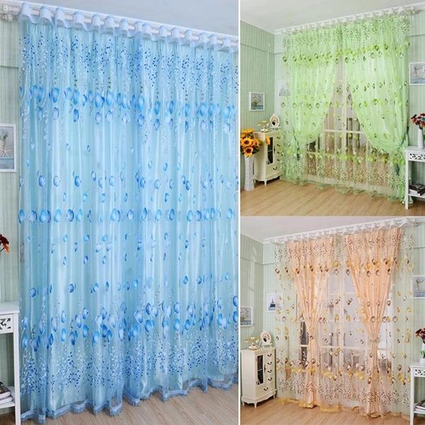 Tenda Tende semplici in tulle Soggiorno moderno Camera da letto per bambini Cucina Tessuto morbido e confortevole Trasparente