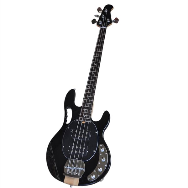 Boyun-gövde 4 dizeleri HH Pikaplı Siyah Elektrik Bas Gitar Logo/Renk Özelleştirme