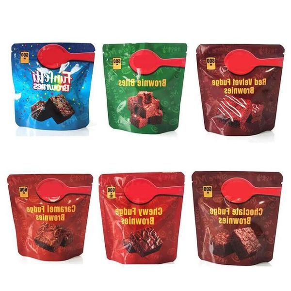 sacchetti di imballaggio per brownies infusi torta da 600 mg snack al cioccolato gommosi vuoti morsi velluto rosso Emnff